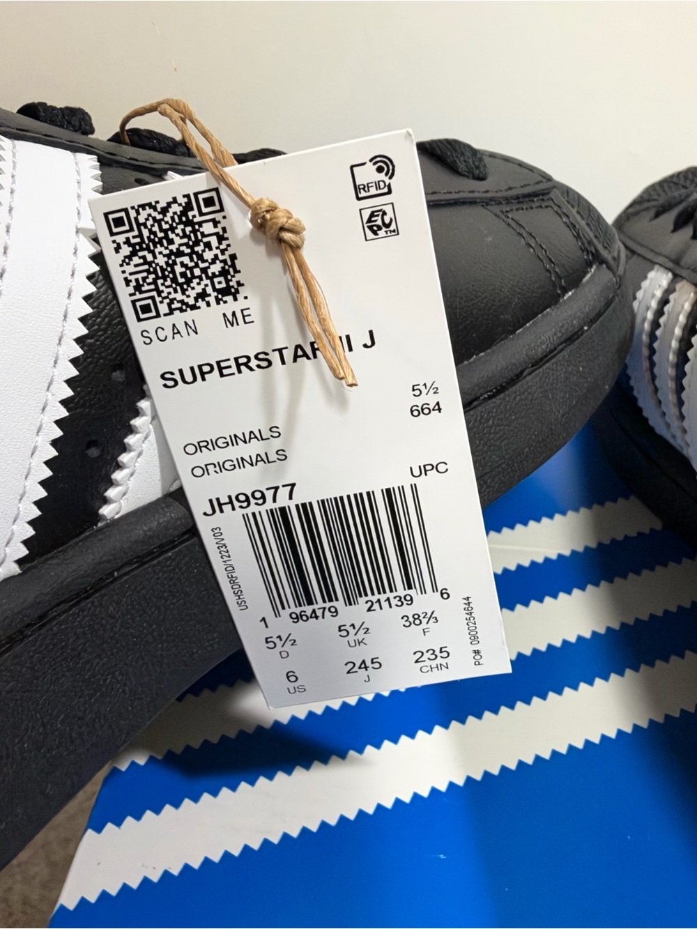 adidas Superstar II Black White (GS) Size 6Y NEW JH9977 - Picture 5 of 11